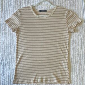 Never worn brandy Melville white and pink tee